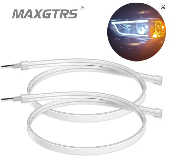 Par Tiras DRL LED Flexibles 6000K – Universales para Faros (2 Unidades)