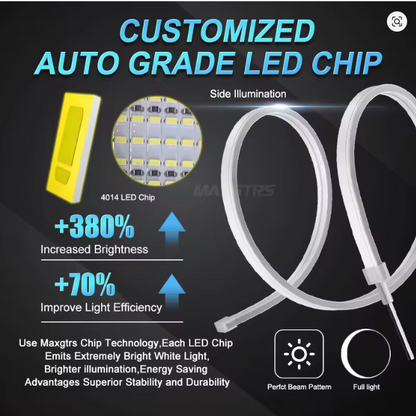 Par Tiras DRL LED Flexibles 6000K – Universales para Faros (2 Unidades)