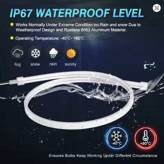 Par Tiras DRL LED Flexibles 6000K – Universales para Faros (2 Unidades)