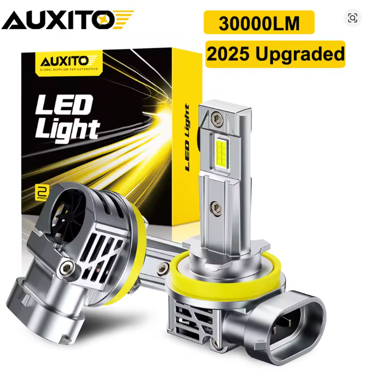 Ampolletas LED H8 / H9 / H11 / HB3 9005 / HB4 9006 AUXITO 6000K – +300% Iluminación Premium