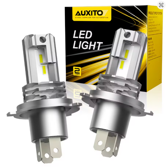 Ampolletas LED H4 AUXITO 6000K – Alta y Baja | +300% Iluminación