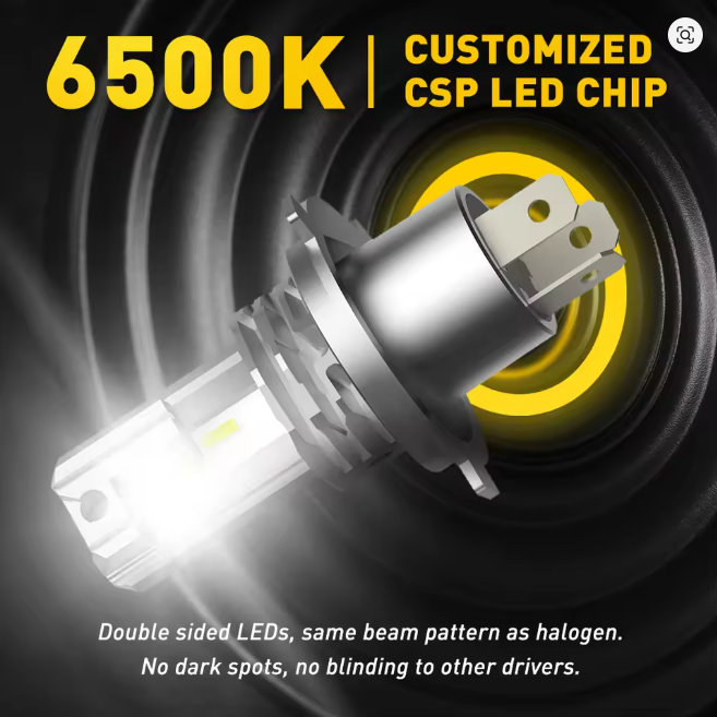 Ampolletas LED H4 AUXITO 6000K – Alta y Baja | +300% Iluminación