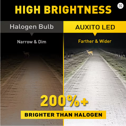 Ampolletas LED H4 AUXITO 6000K – Alta y Baja | +300% Iluminación